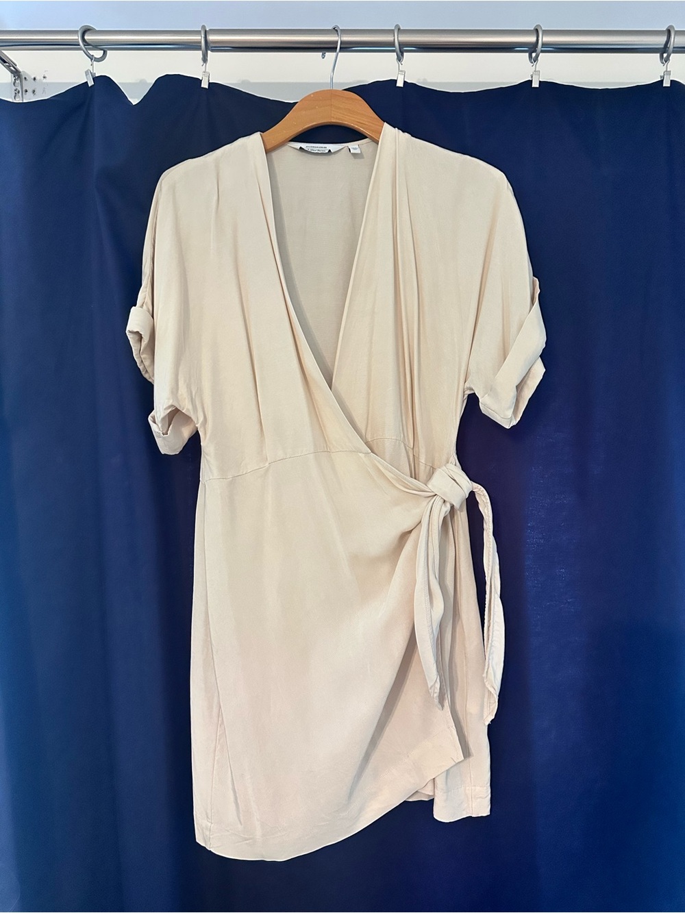 & Other Stories Cream Wrap Mini Dress